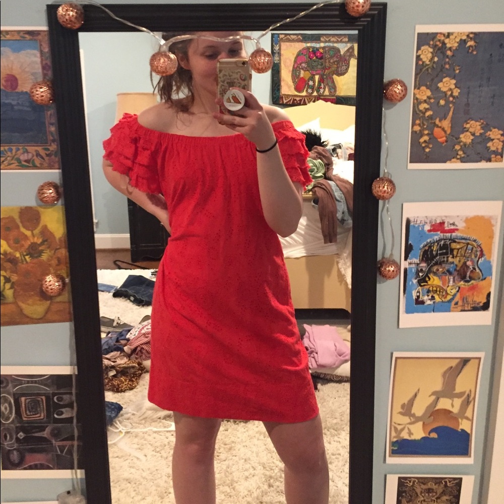 Uncle Frank off the shoulder eyelit sundress
